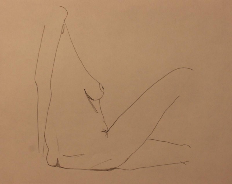 Woman Seated 3, figure study by Greg Yenoli