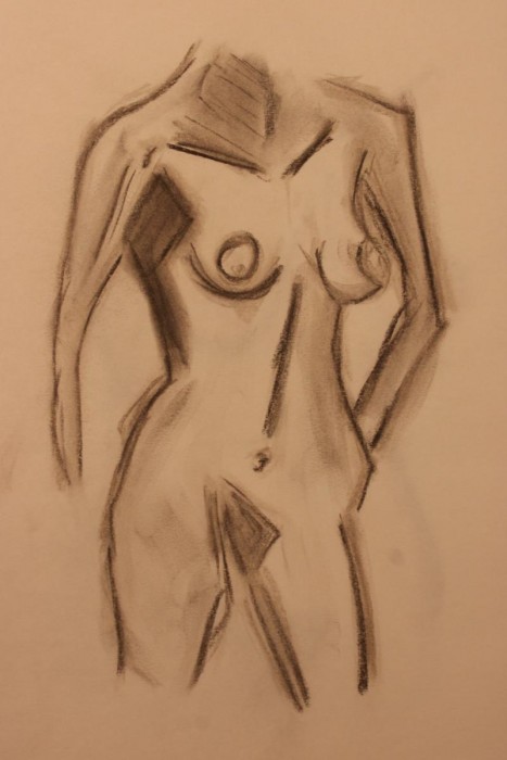 Woman with Arm on Hip, figure study by Greg Yenoli